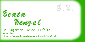 beata wenzel business card